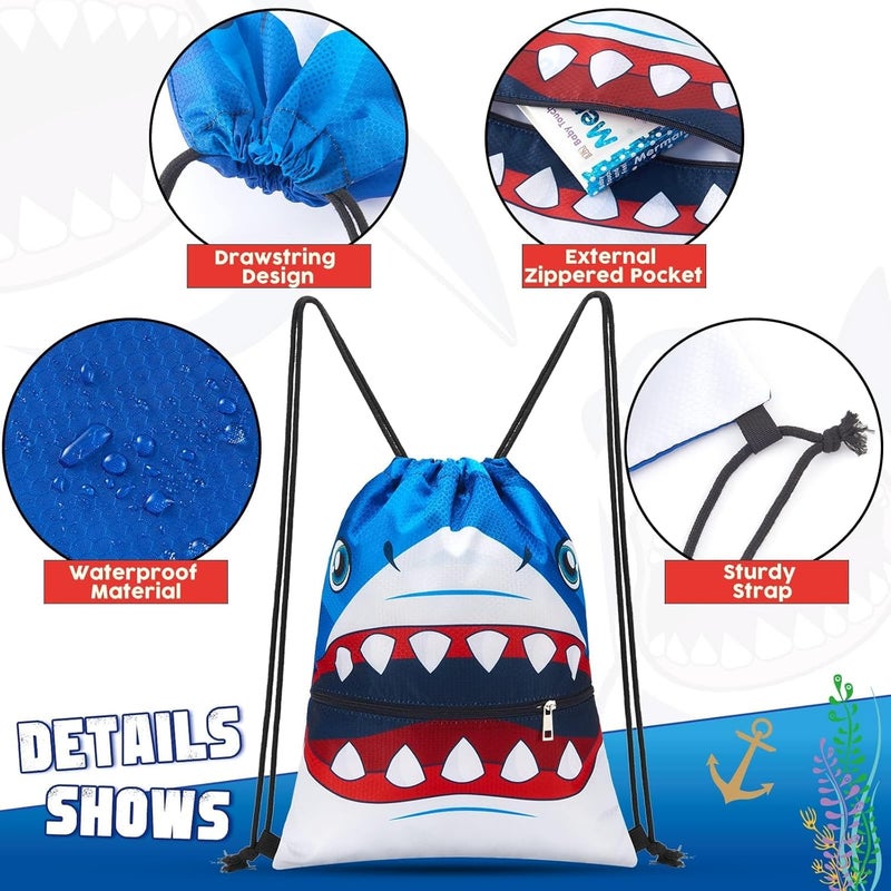 WAWSAM WAWASAM Kids Drawstring Backpack, Gym Swim Bag Cinch Bag for Girls Boys with Zipper Pocket - Image 2